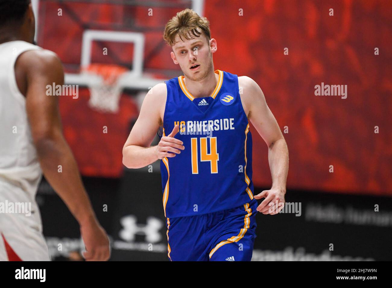 UC Riverside Highlanders guard Wil Tattersall (14) during an NCAA basketball game against Cal State Northridge, Saturday, Jan. 22, 2022, in Los Angele Stock Photo