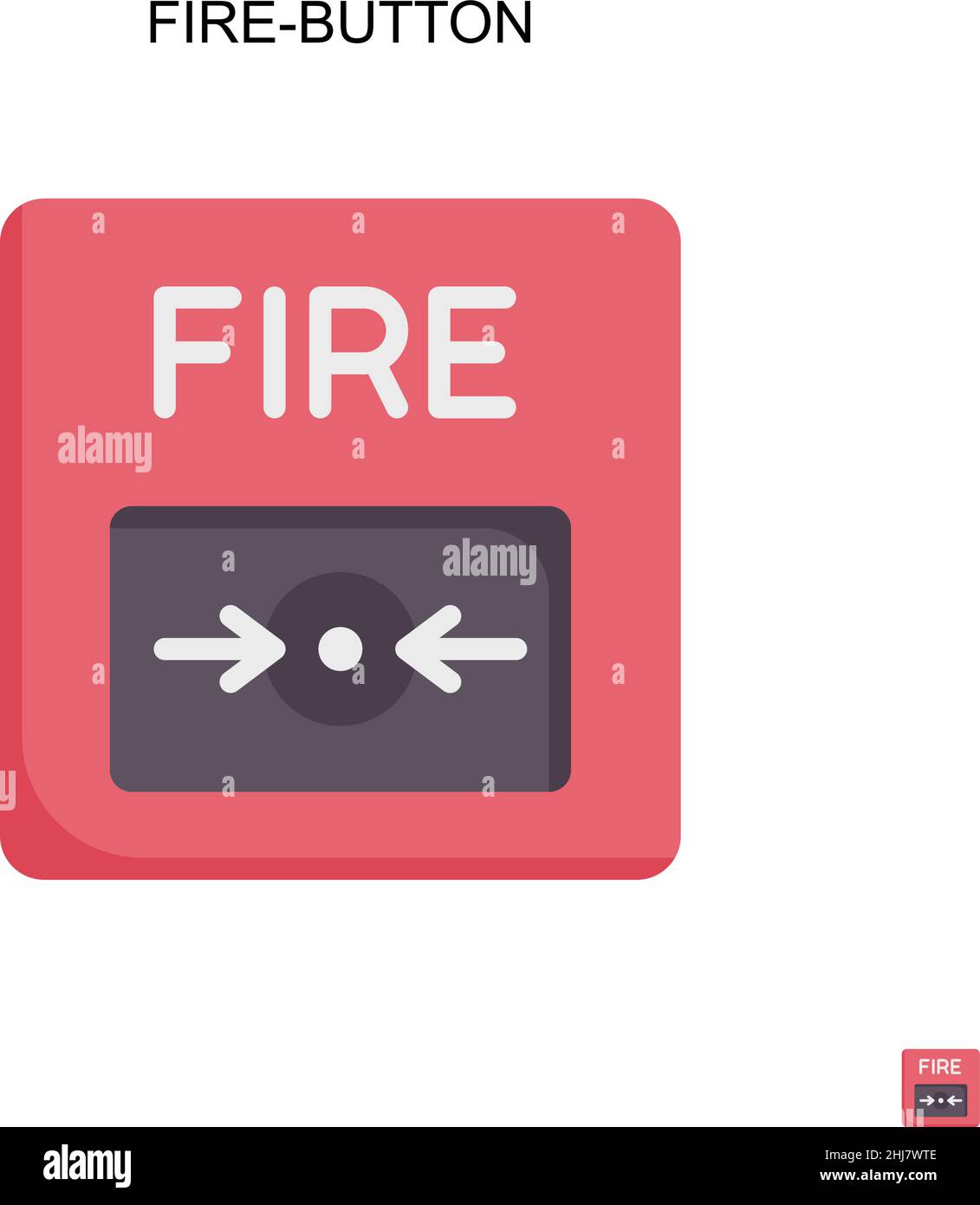 Fire-button Simple vector icon. Illustration symbol design template for web mobile UI element. Stock Vector