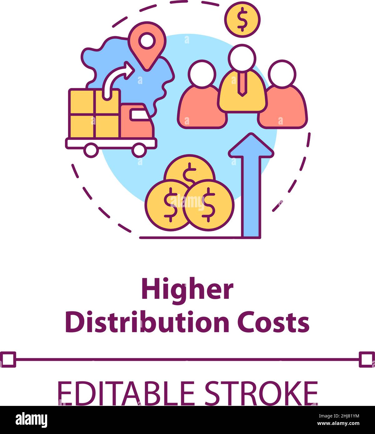 Higher distribution costs concept icon Stock Vector Image & Art Alamy
