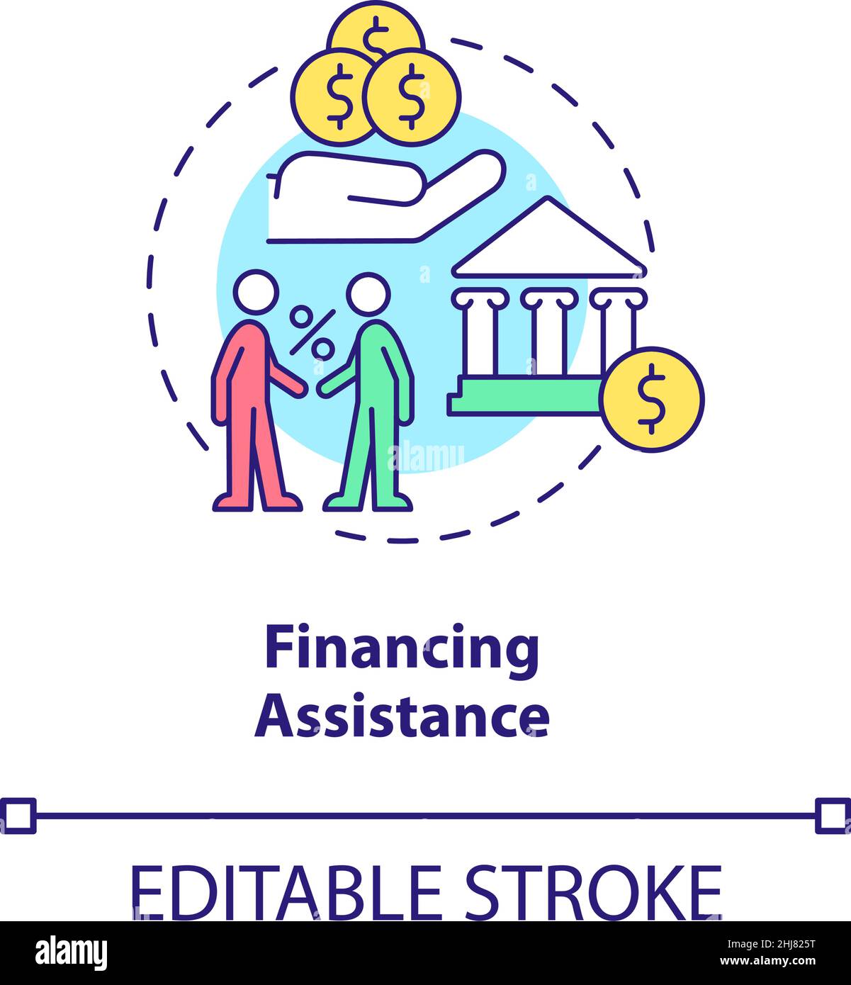 Financing assistance concept icon Stock Vector Image & Art - Alamy