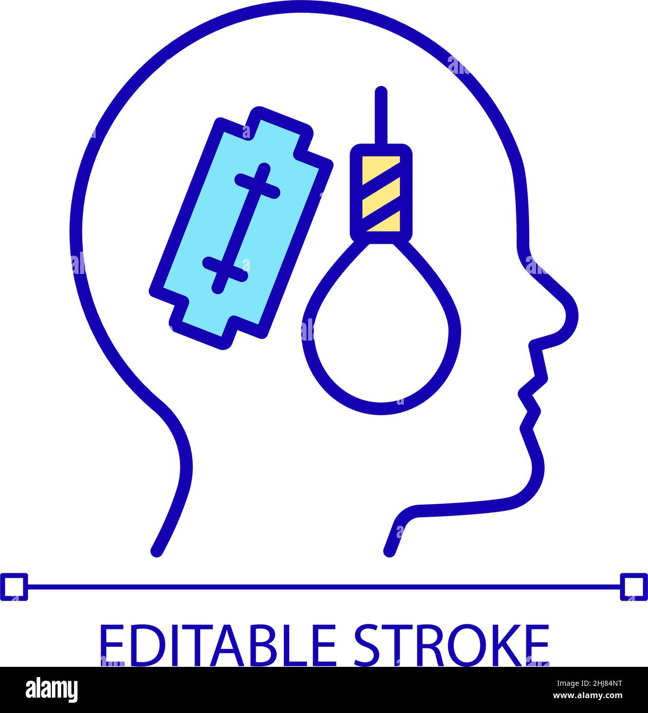 Suicidal thoughts RGB color icon Stock Vector