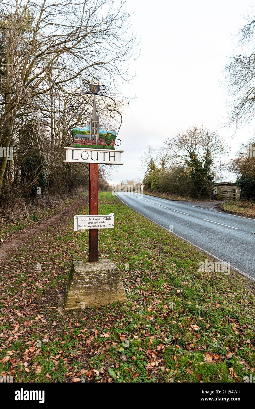 Louth in Lincolnshire, UK., Louth sign signs, twinned