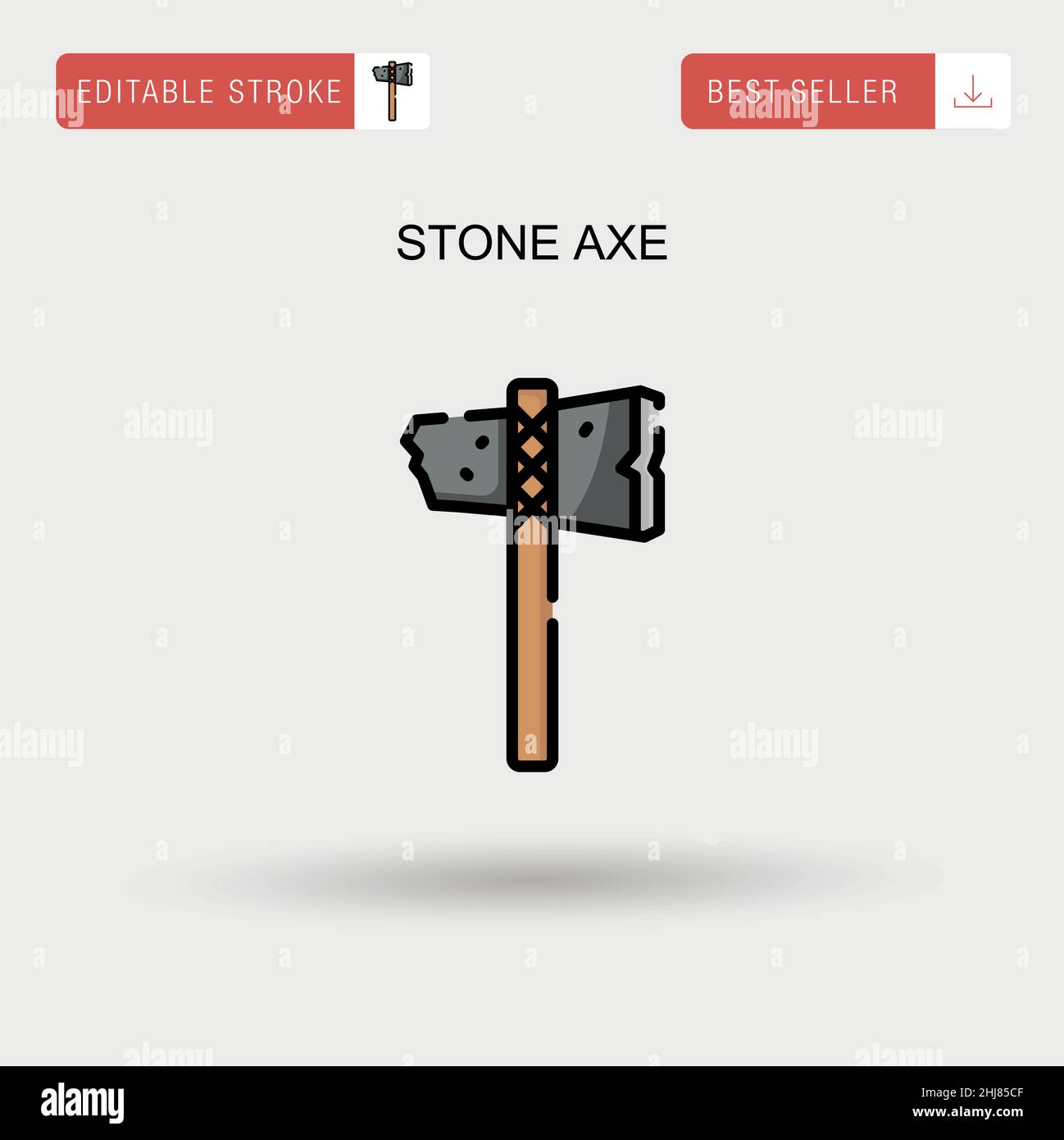 Stone axe Simple vector icon. Stock Vector