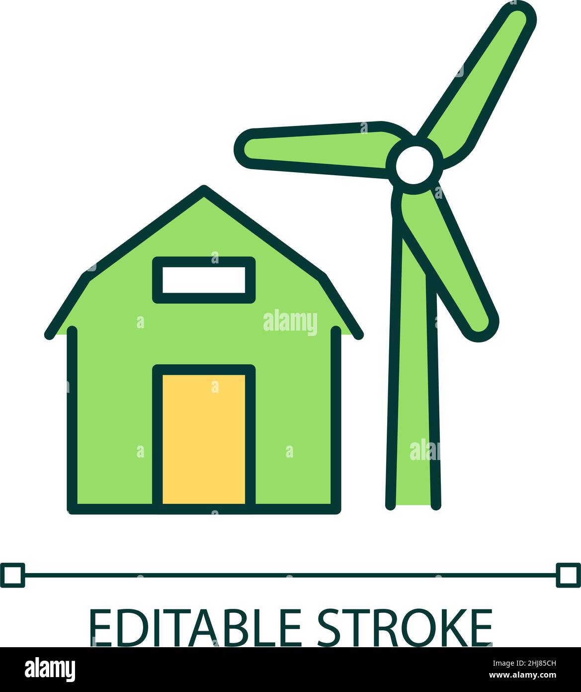 Windmill energy RGB color icon Stock Vector