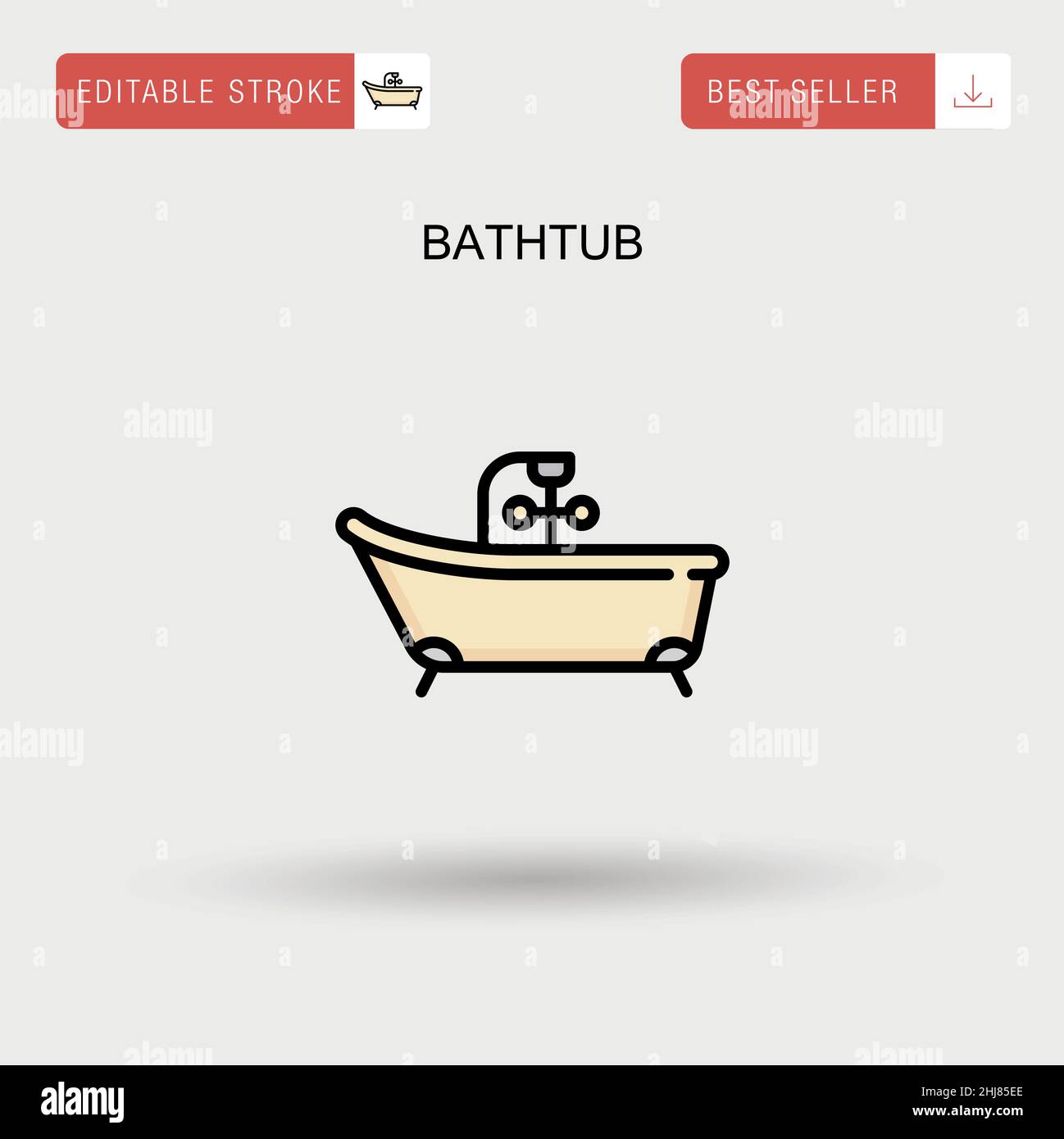 Bathtub Simple vector icon Stock Vector Image & Art - Alamy