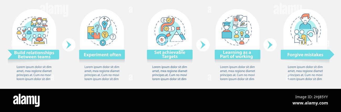 Worker stimulation ideas round infographic template Stock Vector