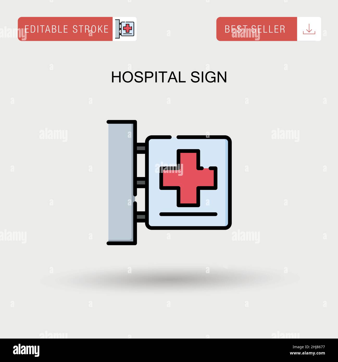 Hospital sign Simple vector icon. Stock Vector