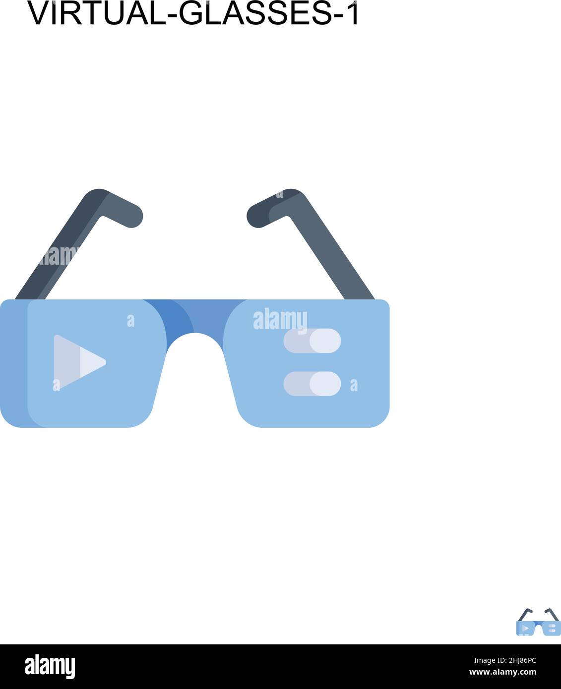 Virtual-glasses-1 Simple vector icon. Illustration symbol design template for web mobile UI element. Stock Vector