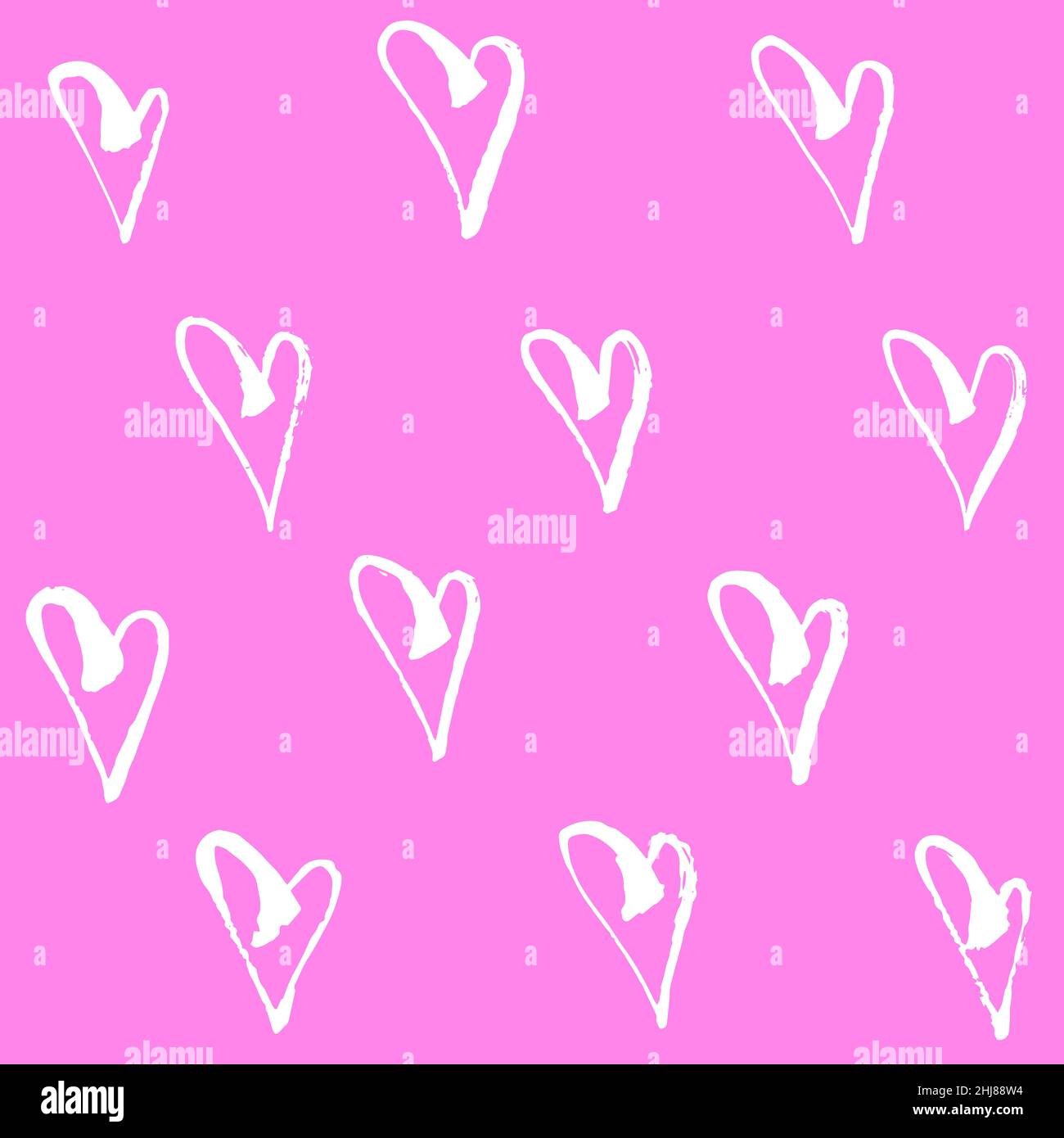 Hearts seamless pattern on pink Valentines day  Stock Vector