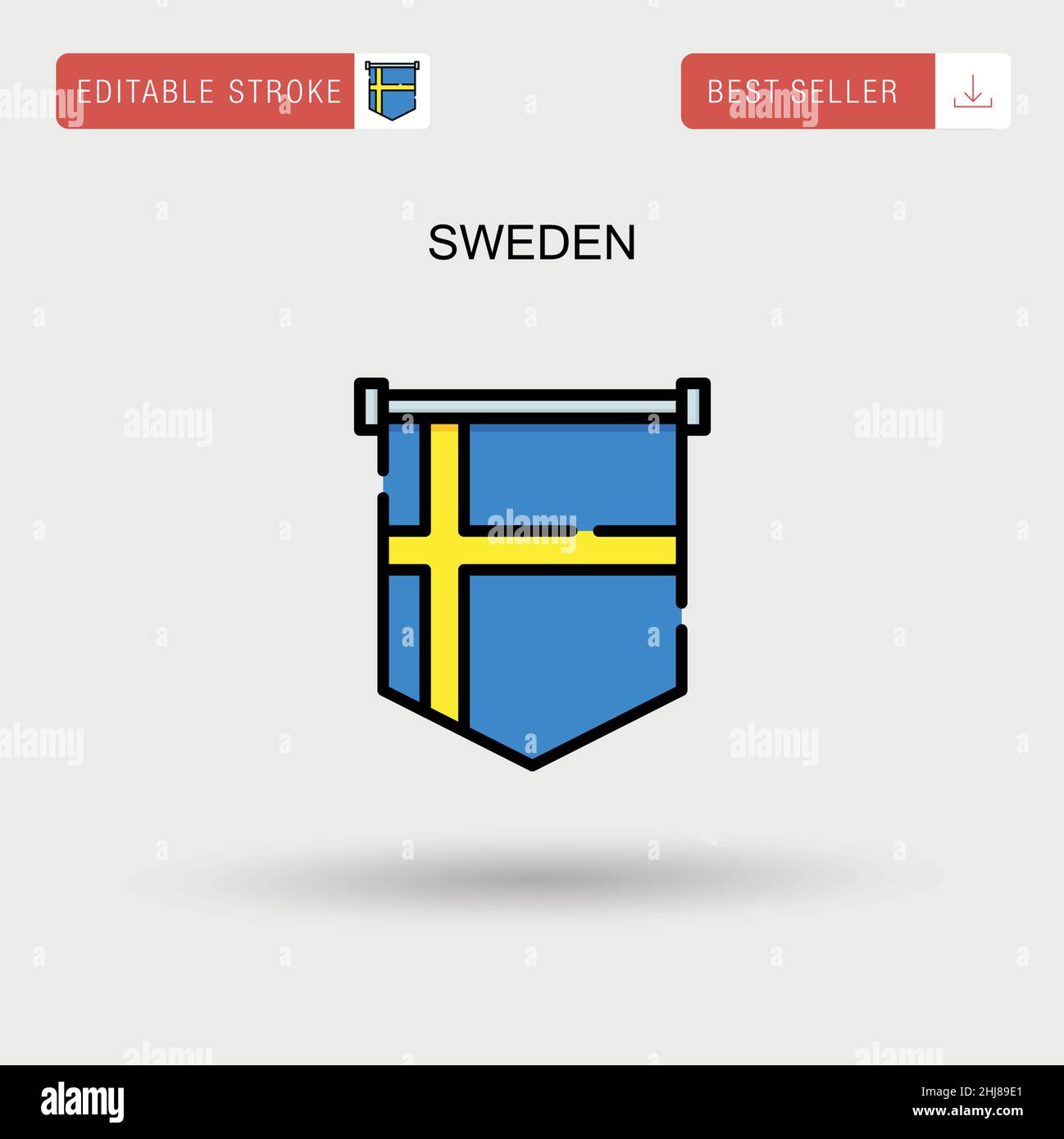 Sweden Simple vector icon. Stock Vector