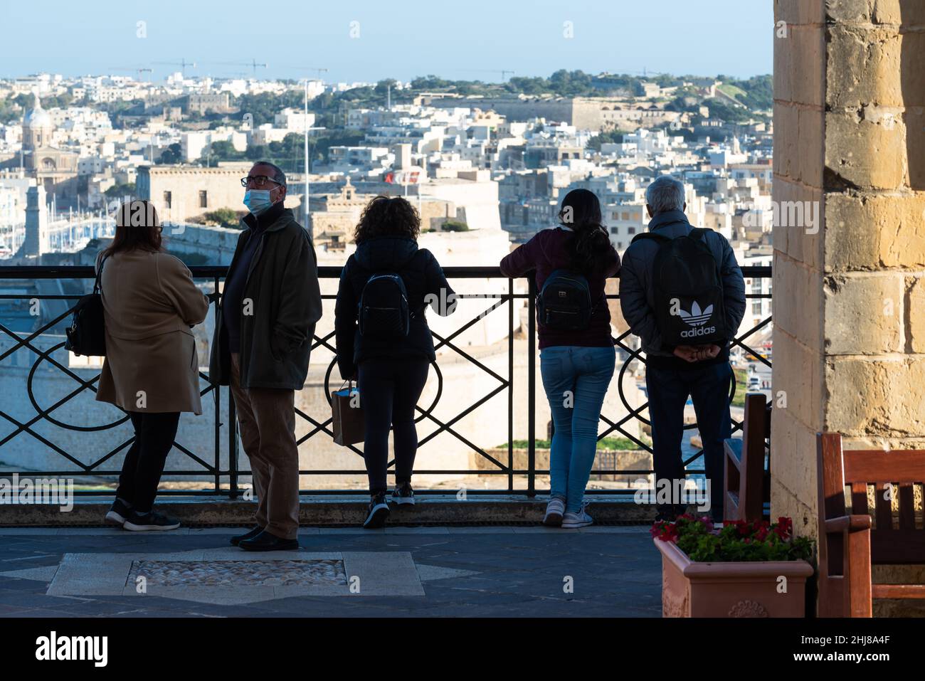 Valletta, Malta - 01 06 2022: Tourists looking at the landscape of the  coastline Stock Photo - Alamy