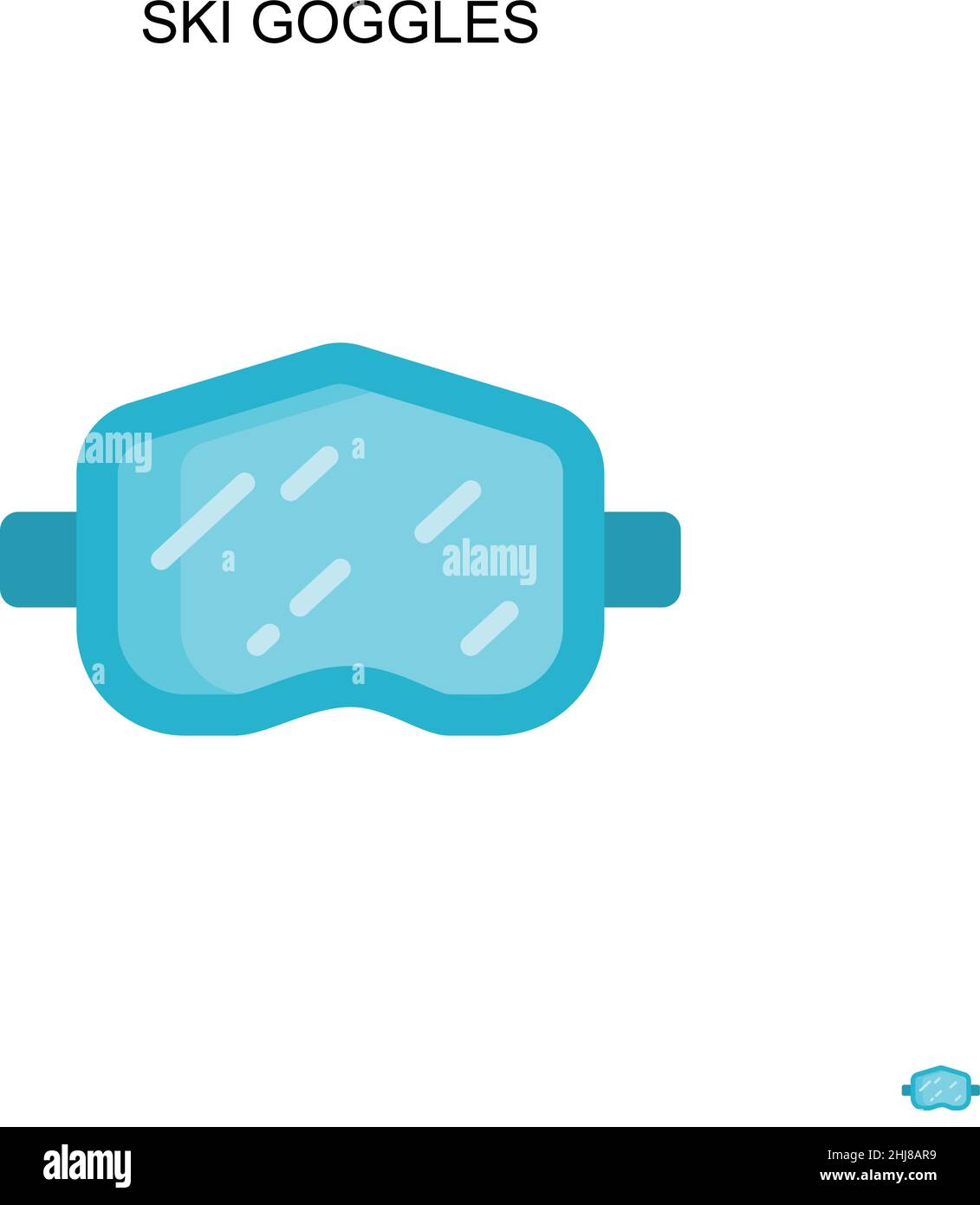 Ski goggles Simple vector icon. Illustration symbol design template for web mobile UI element. Stock Vector