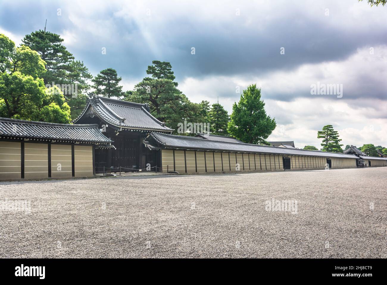 Kyoto, Japan, Asia - September 3, 2019 : Exterior walls of the Imperial Palace Stock Photo