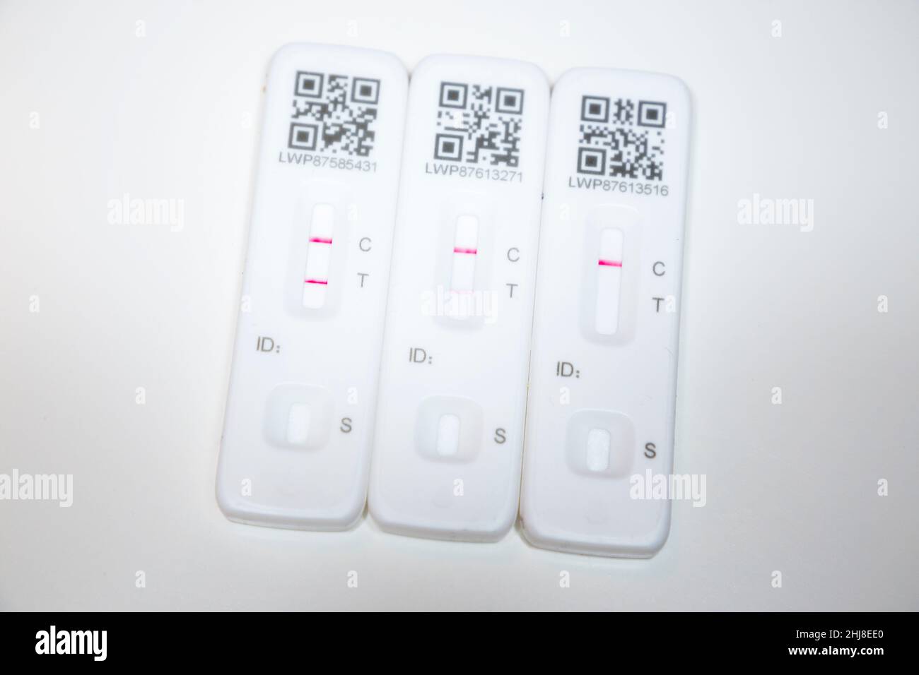 Two positive results and a single negative test result. Three Lateral