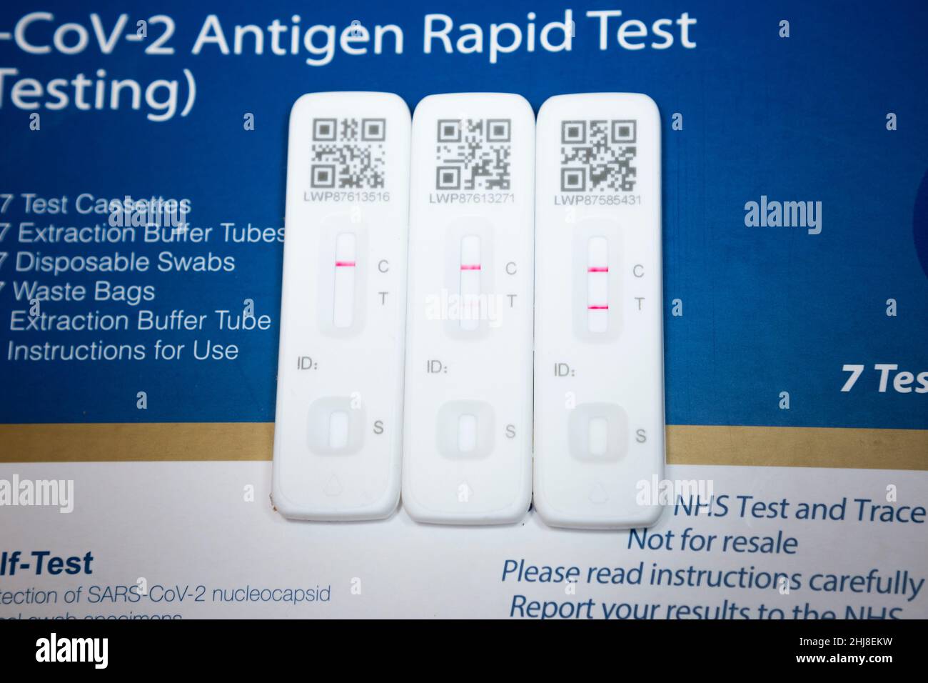 Two positive results and a single negative test result. Three Lateral