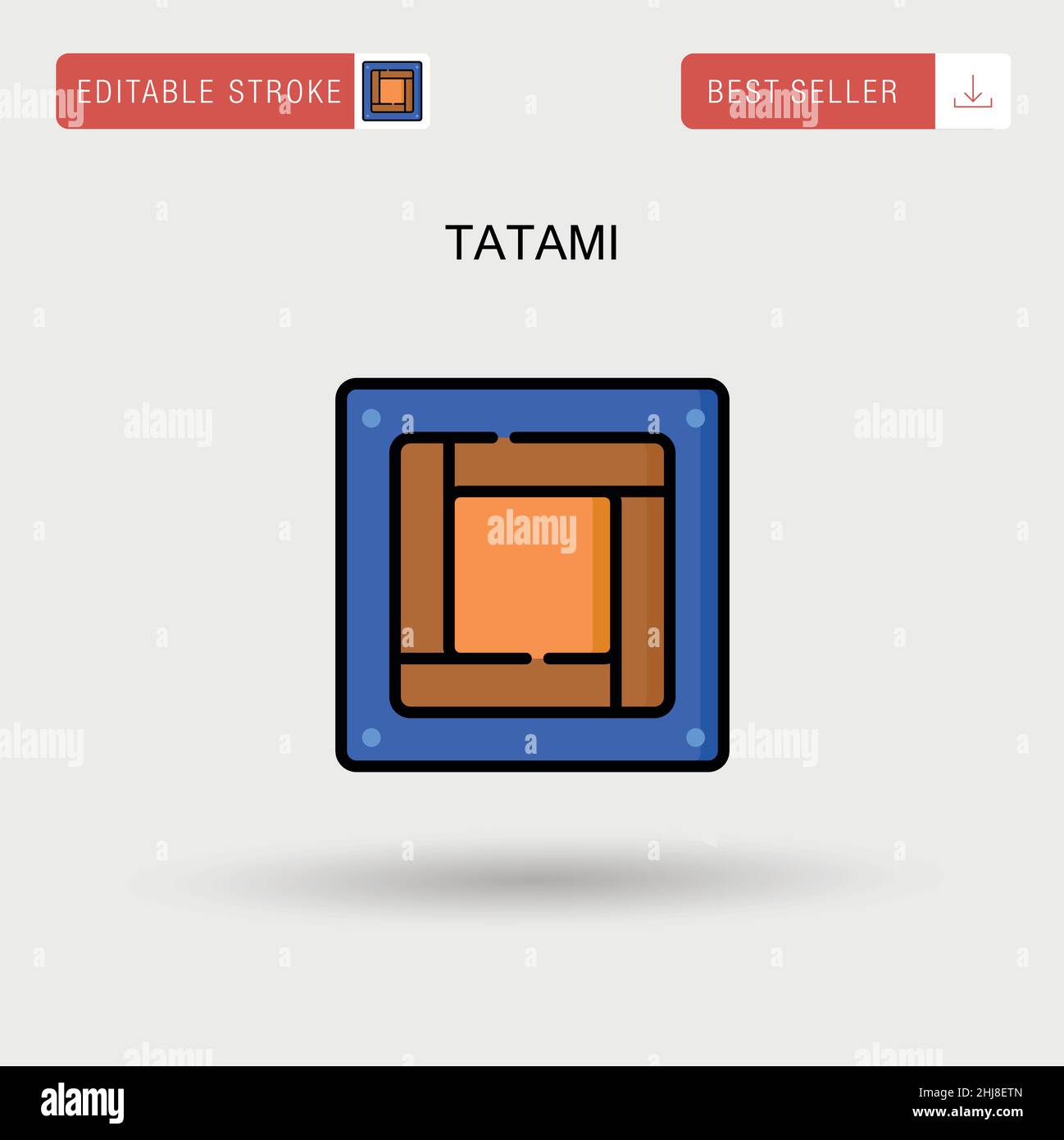 Tatami Simple vector icon. Stock Vector