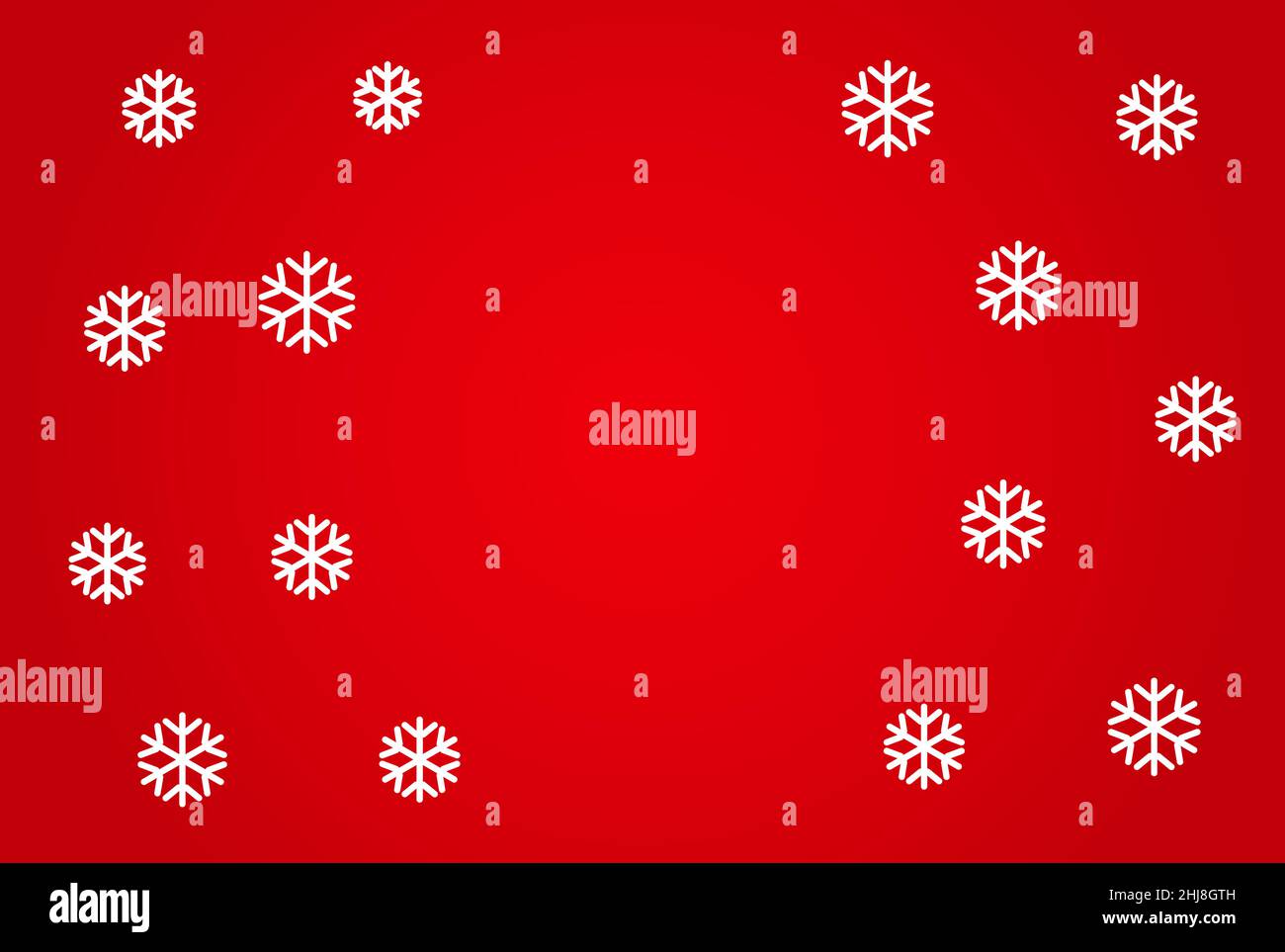 White snowflakes on red background. Christmas card vector illustration ...