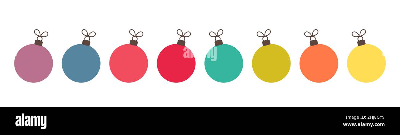 Christmas balls colorful set isolated on white background. Vector ...