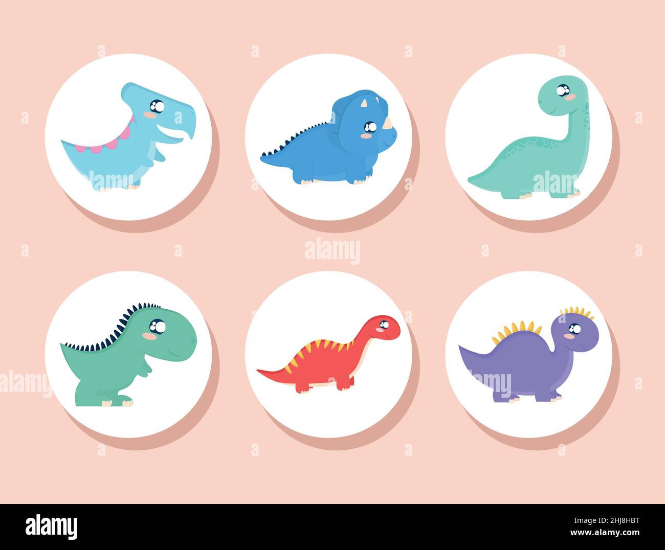 cute dinosaur set Stock Vector Image & Art - Alamy