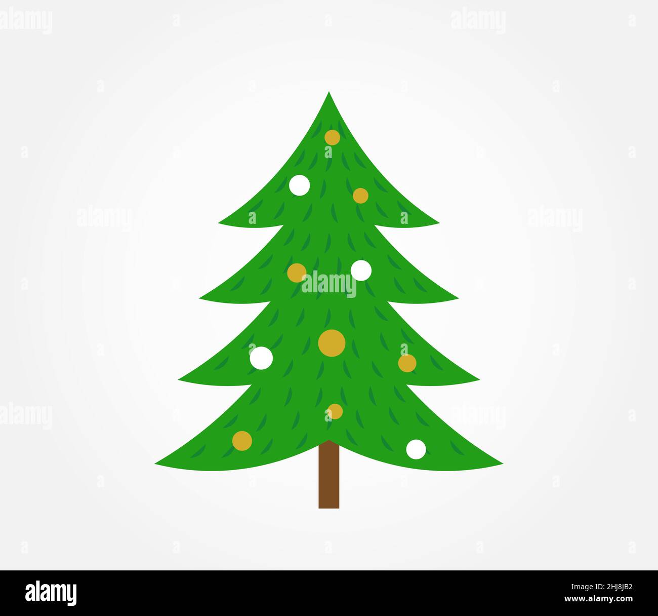 Christmas tree isolated on white background. Vector illustration Stock ...