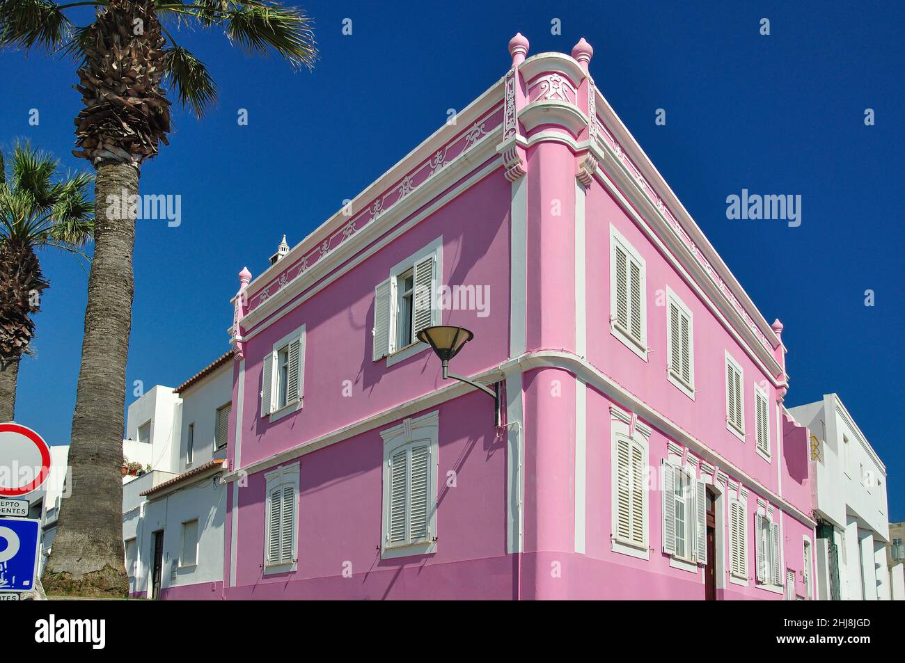 Colourful house in Old Town, Lagos, Lagos Municipality, Algarve Region, Portugal Stock Photo