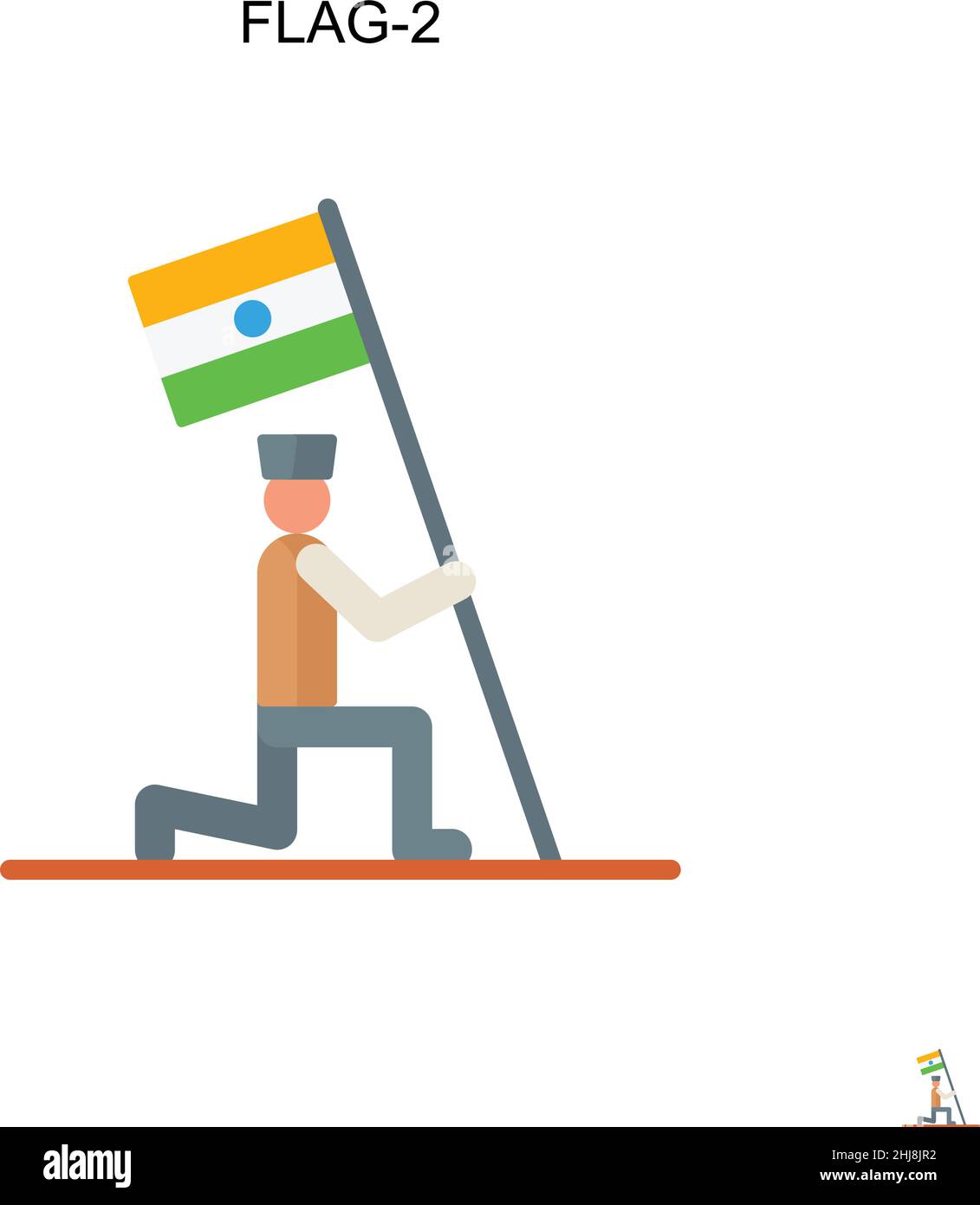 Flag-2 Simple vector icon. Illustration symbol design template for web mobile UI element. Stock Vector