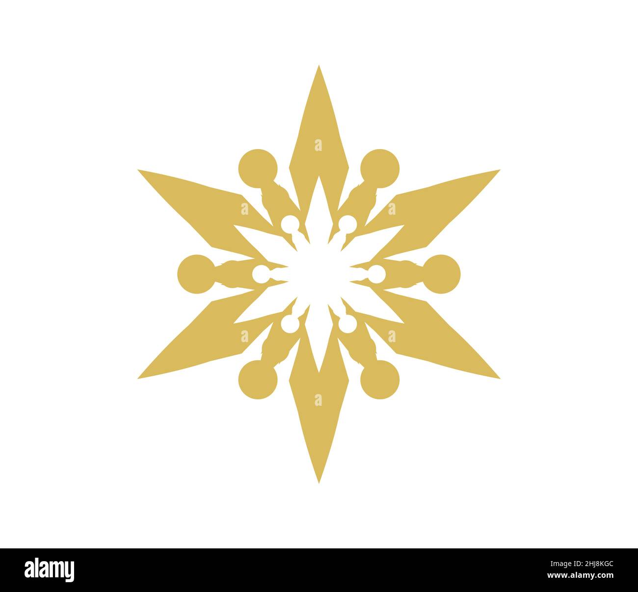 Winter snowflake icon in gold color. Vector illustration Stock Vector ...