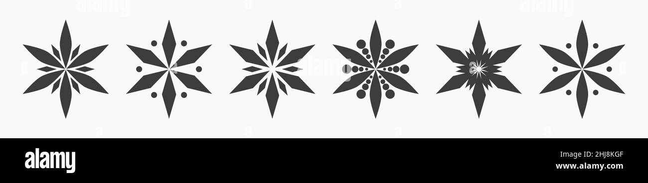 Snowflakes icons set. Vector illustration Stock Vector Image & Art - Alamy
