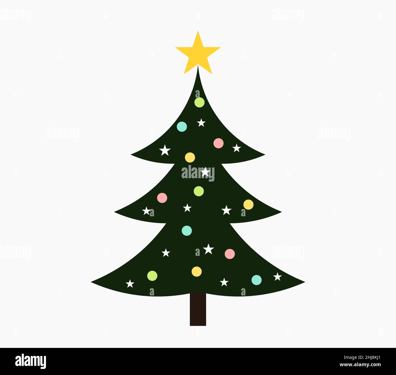 Christmas tree flat symbol. Vector illustration Stock Vector Image ...