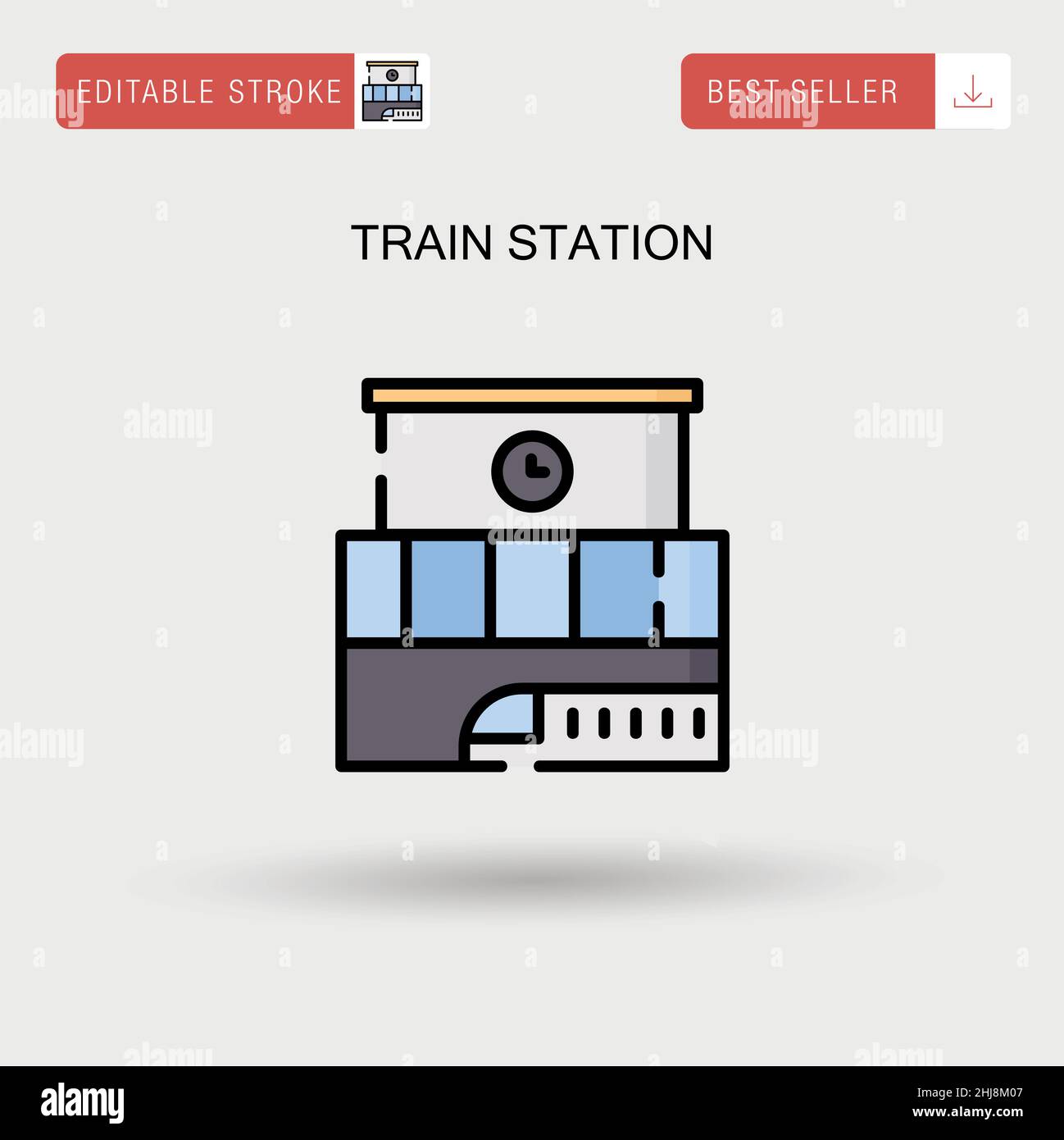 Train station Simple vector icon. Stock Vector
