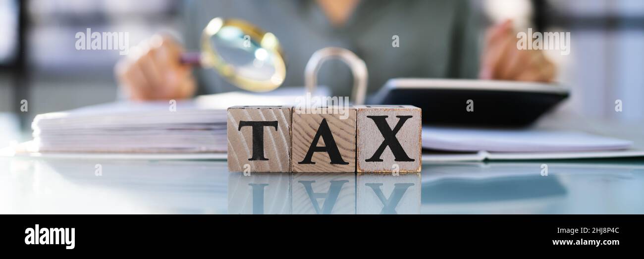 Chartered Accountant Doing Inspection Using Magnifying Glass Stock ...