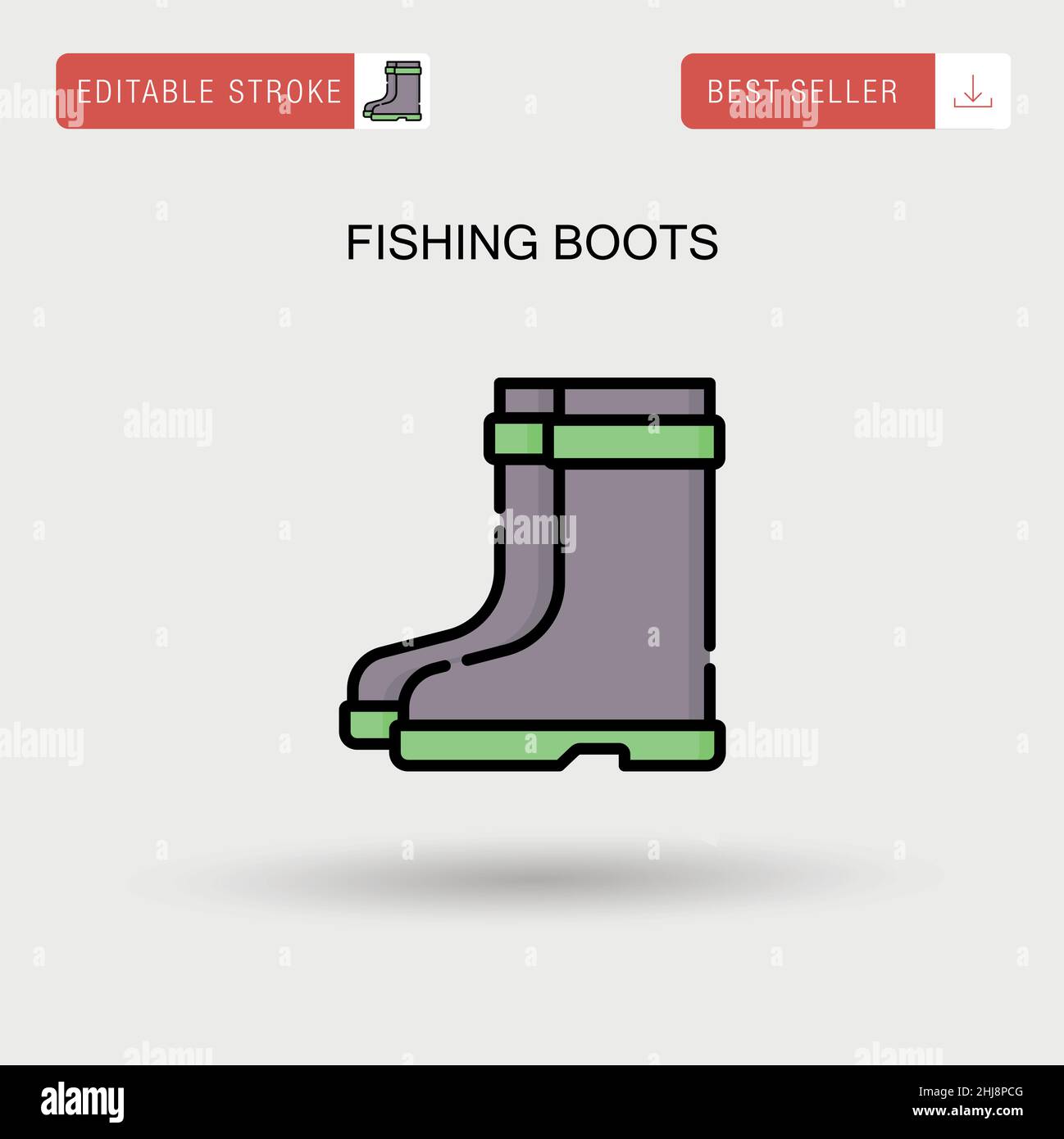 Fishing boots Simple vector icon Stock Vector Image & Art - Alamy