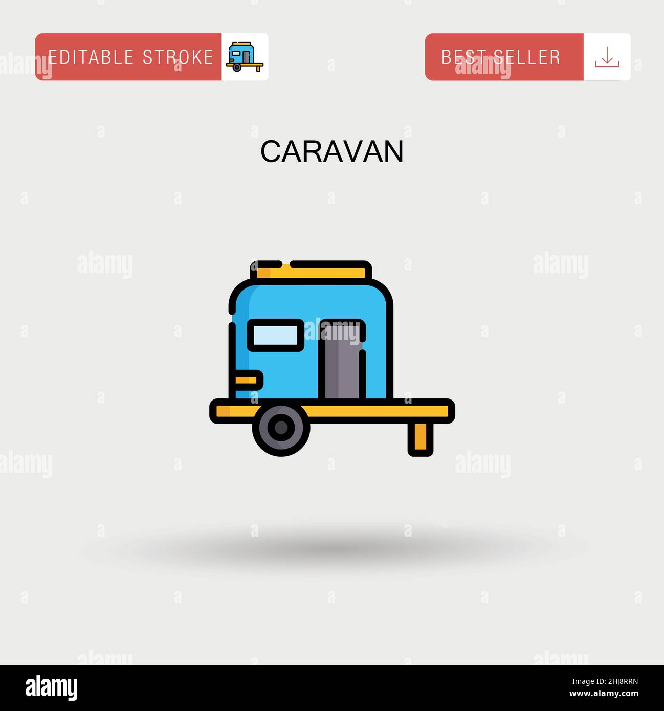 Caravan Simple vector icon. Stock Vector