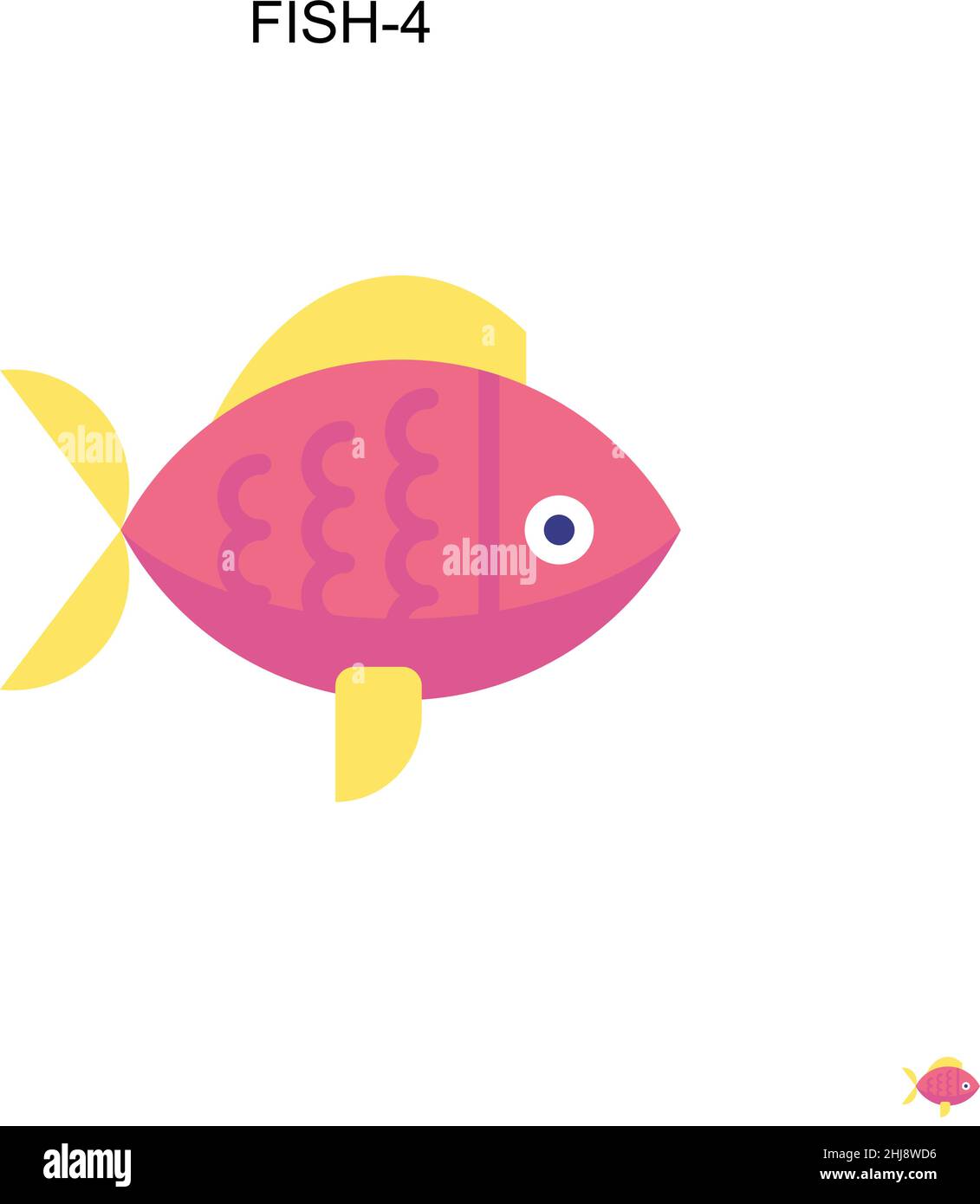 Fish-4 Simple vector icon. Illustration symbol design template for web mobile UI element. Stock Vector