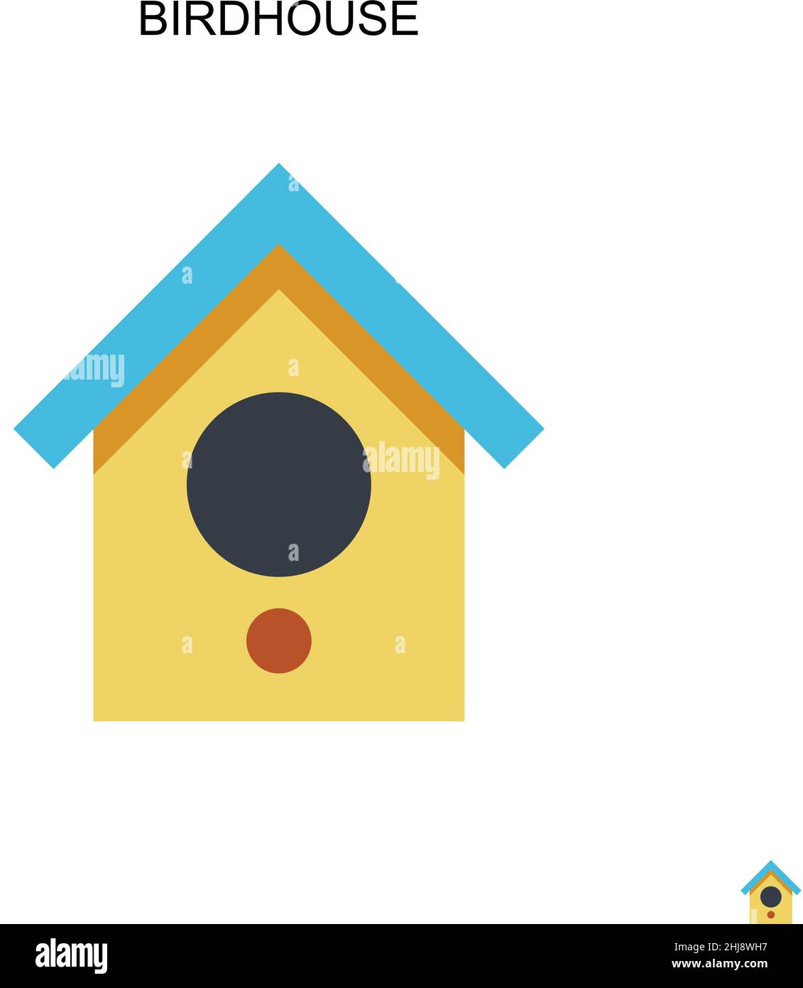 Birdhouse Simple vector icon. Illustration symbol design template for web mobile UI element. Stock Vector