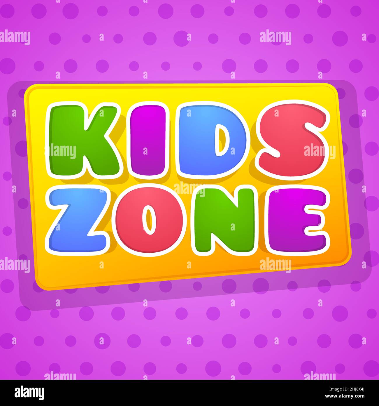 Kids zone poster. Child friendly area. Game room banner Stock Vector