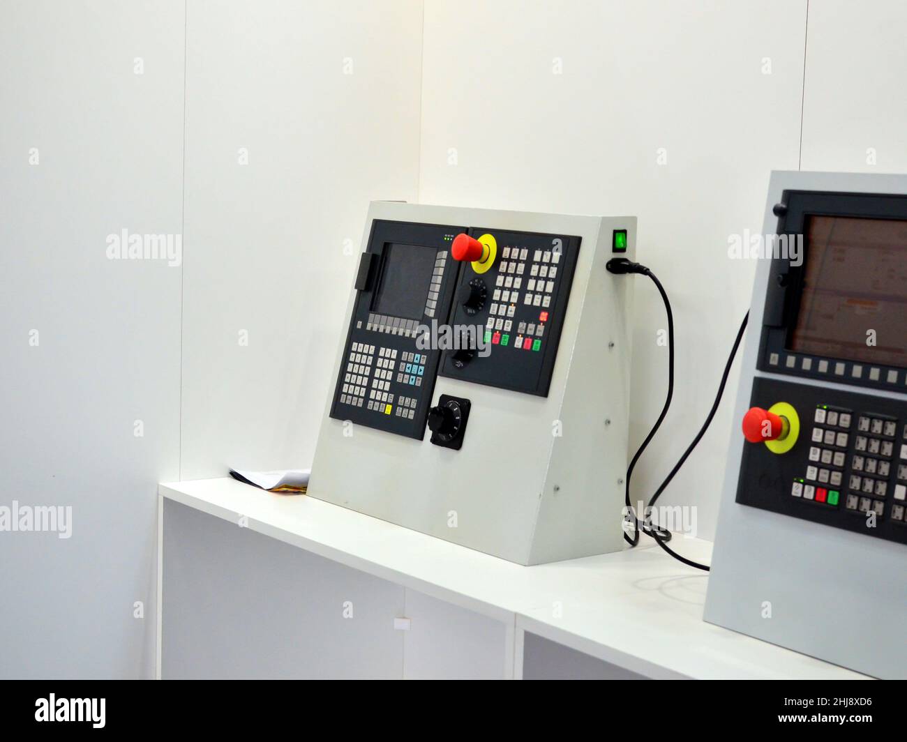 Milling CNC machine control panel with display. Selective focus Stock ...