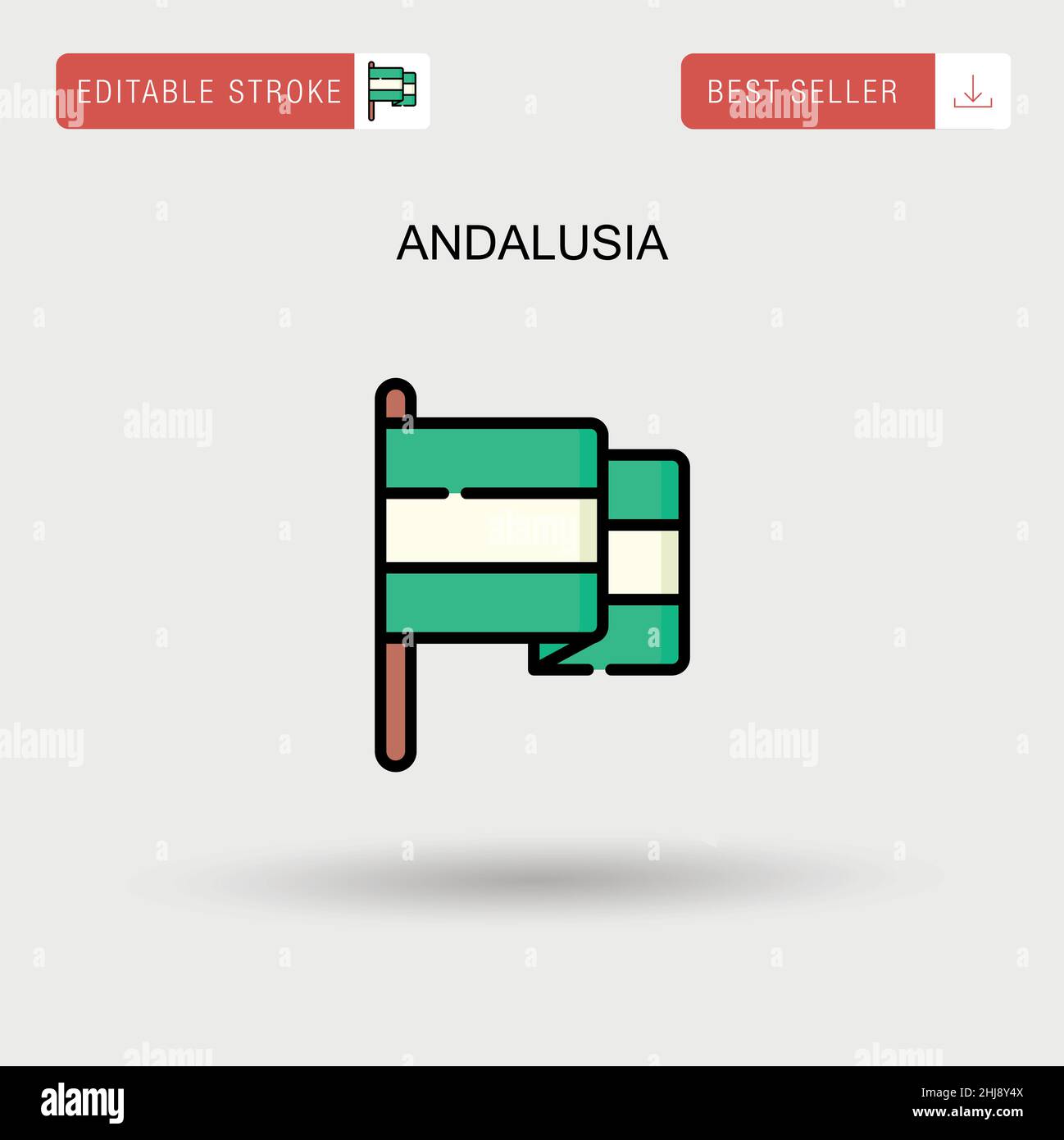 Andalusia Simple vector icon. Stock Vector