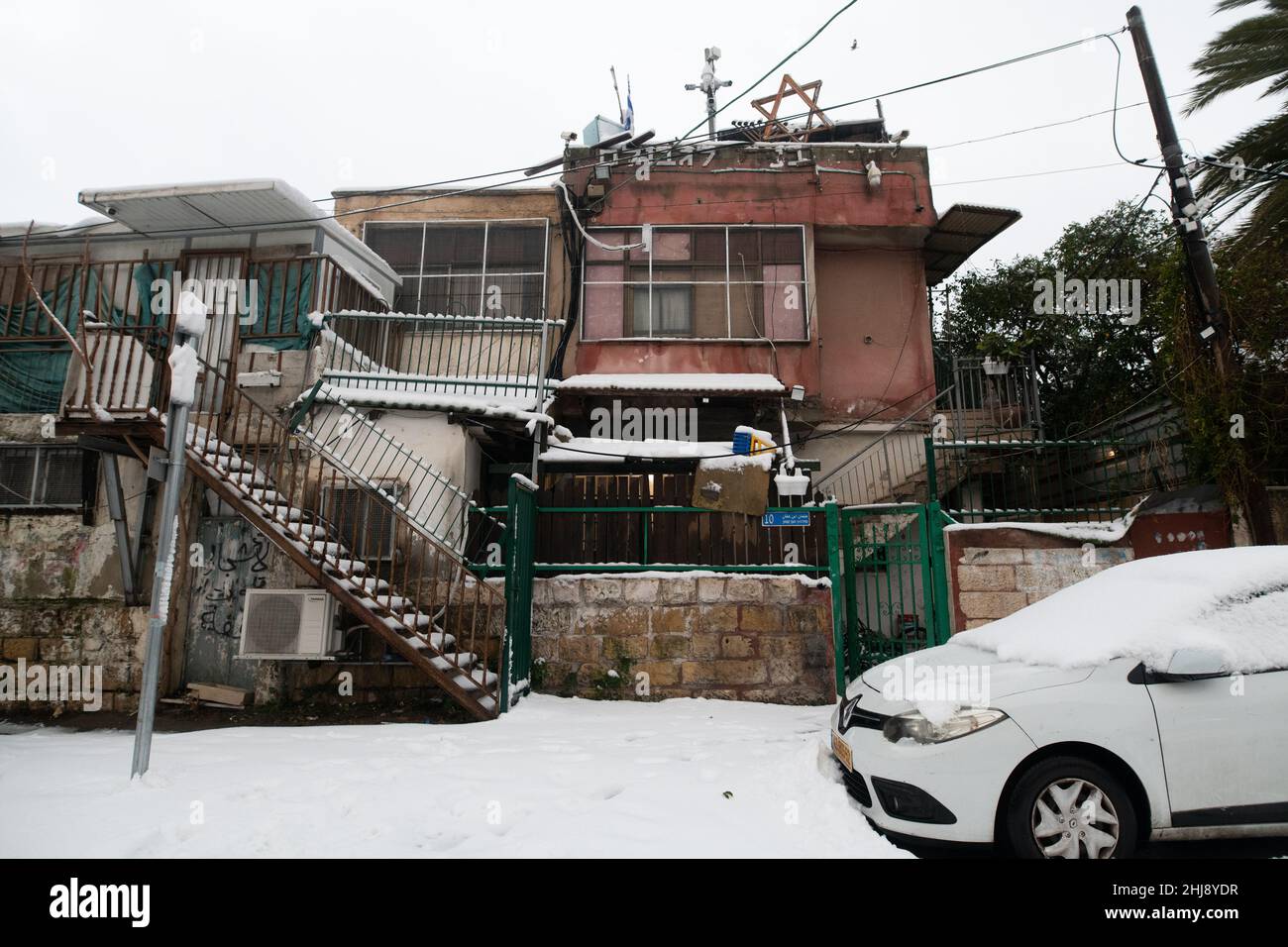 Elpis storm covers Jerusalem with snow Stock Photo - Alamy