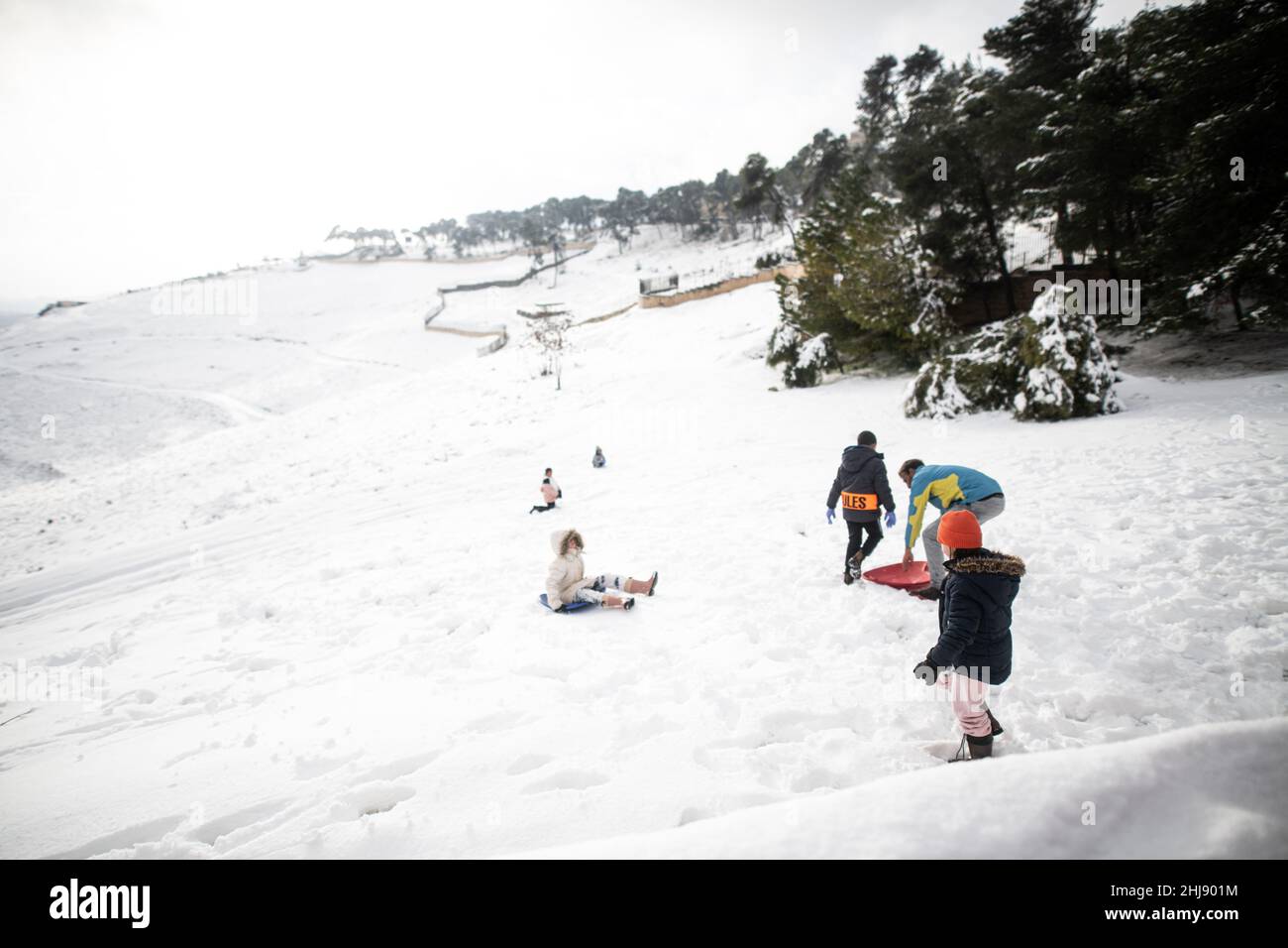 Elpis storm covers Jerusalem with snow Stock Photo - Alamy