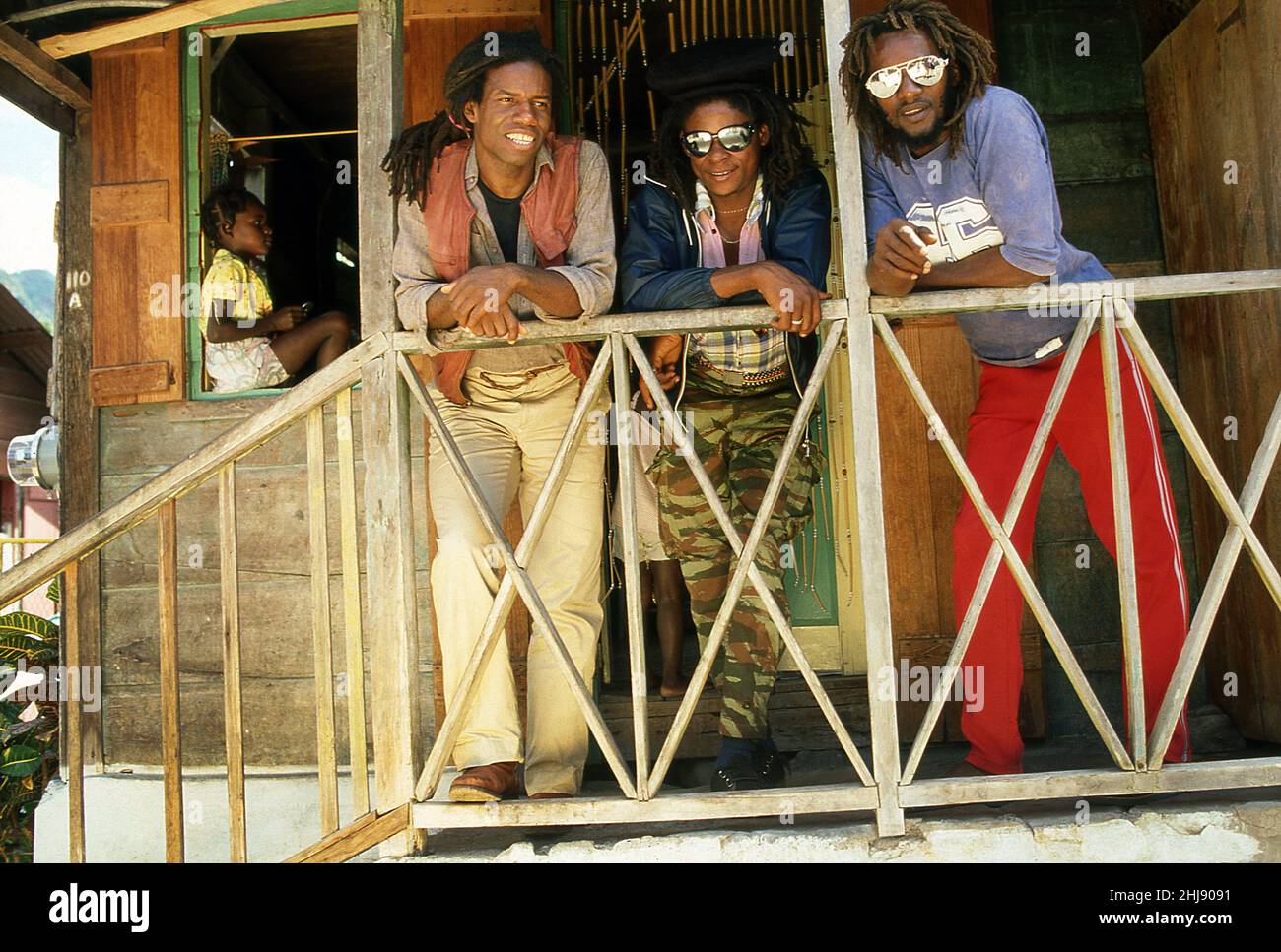 Eddy Grant Video shoot for 'Romancing the stone' St Lucia 1984 Stock Photo