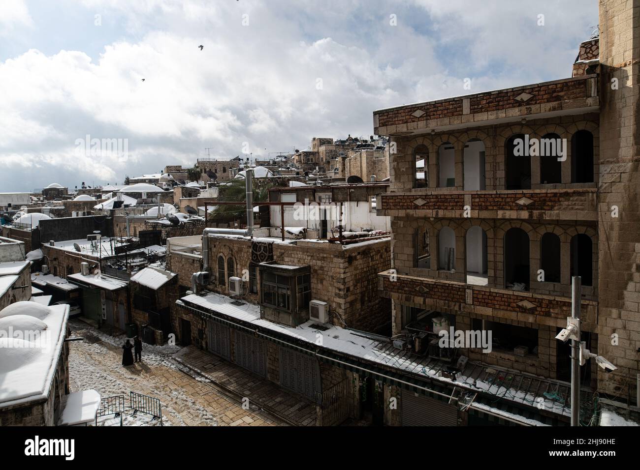 Elpis storm covers Jerusalem with snow Stock Photo - Alamy