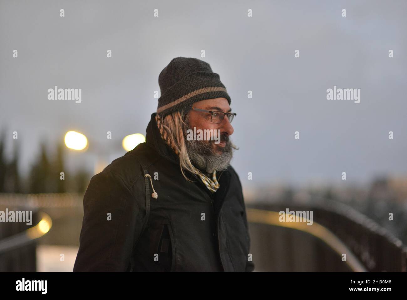 Elpis storm covers Jerusalem with snow Stock Photo - Alamy
