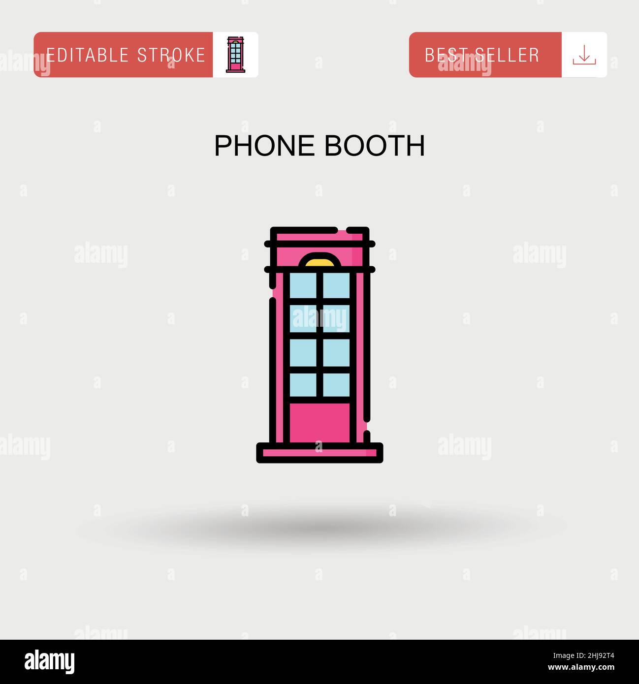 Phone booth Simple vector icon. Stock Vector