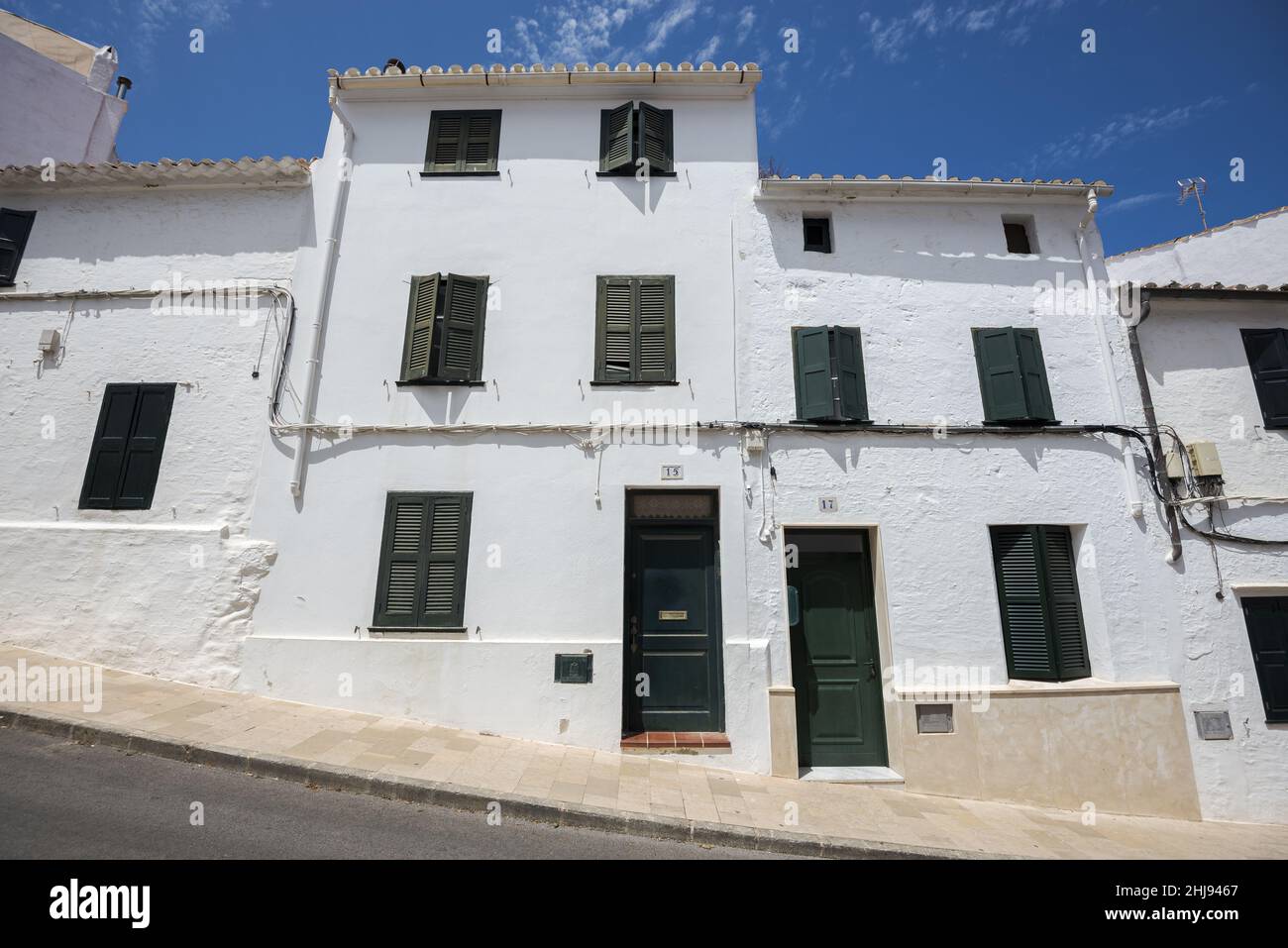 Traditional architecture in Alaior, a small city in Menorca, Balearic ...