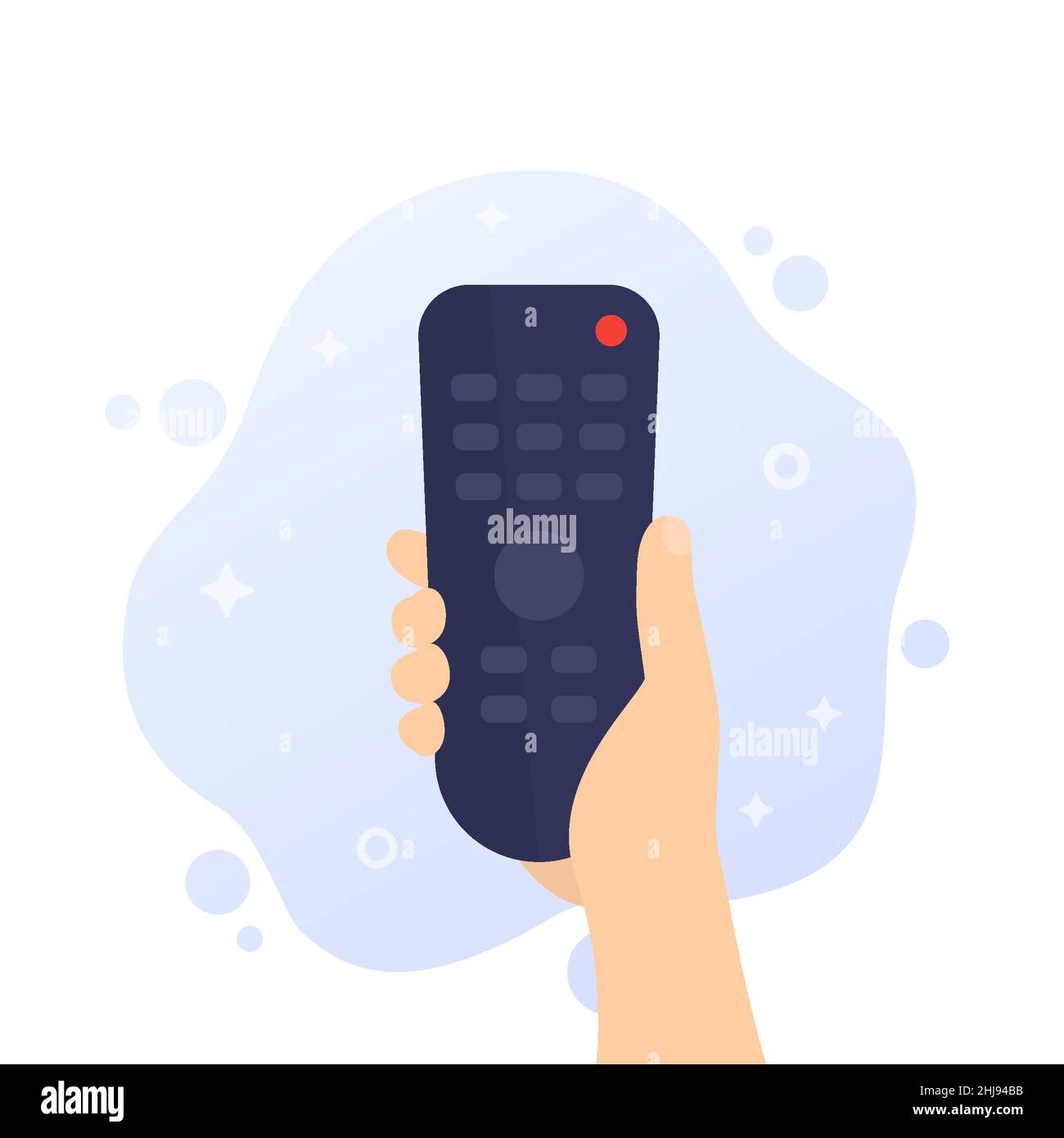 tv remote control, rc in hand, vector Stock Vector