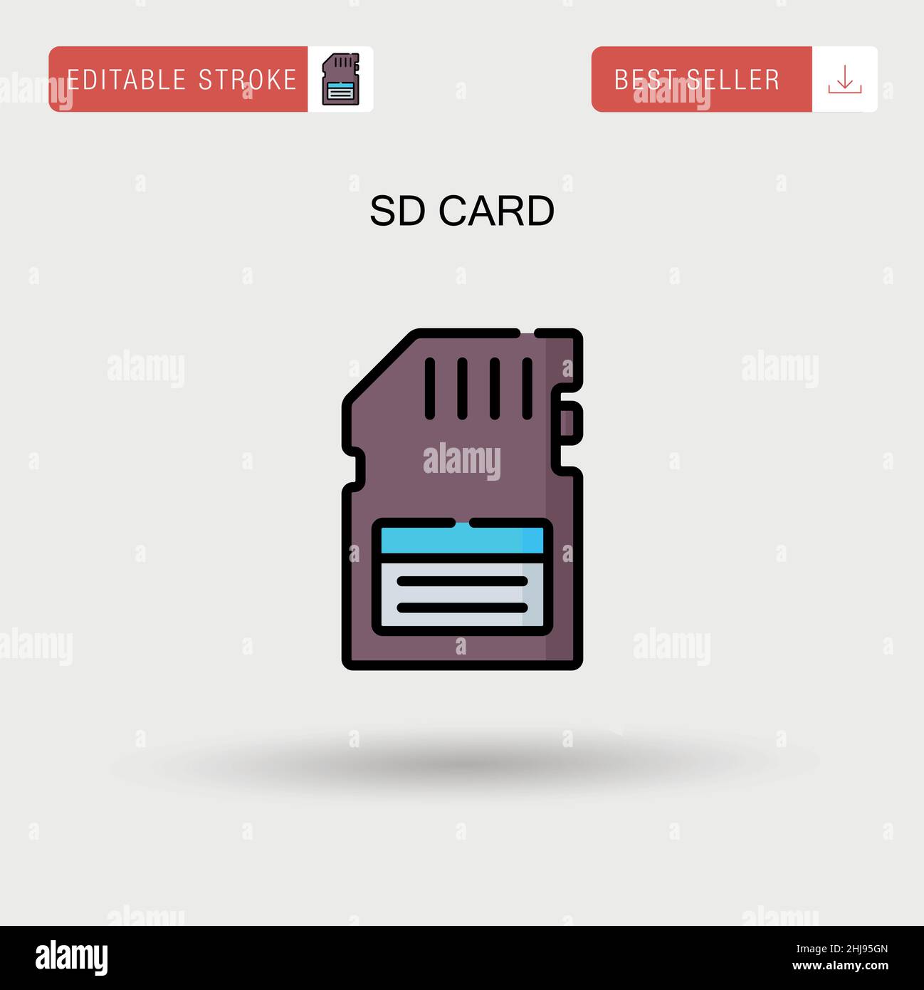 Sd card Simple vector icon. Stock Vector