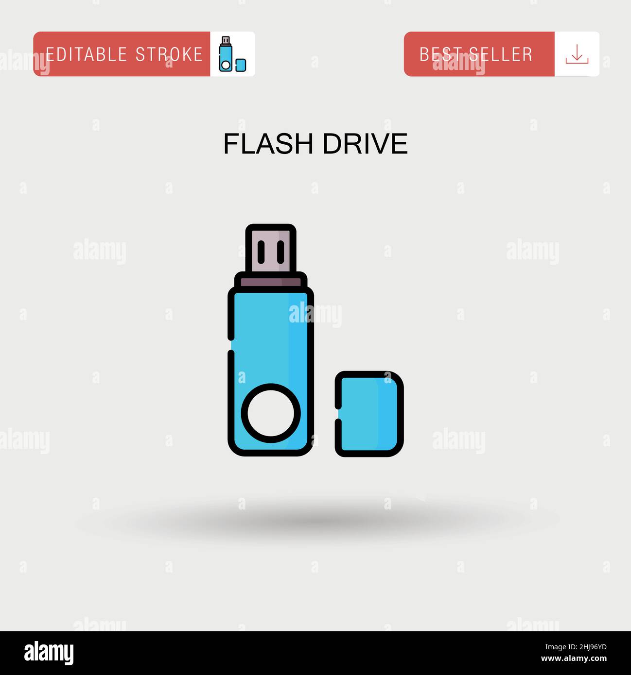 Flash drive Simple vector icon. Stock Vector