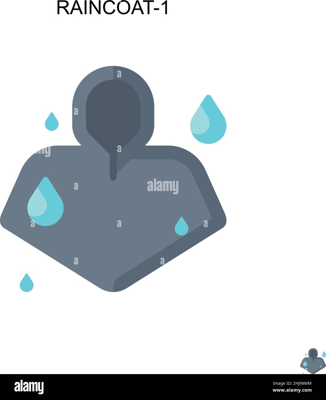 Raincoat-1 Simple vector icon. Illustration symbol design template for web mobile UI element. Stock Vector