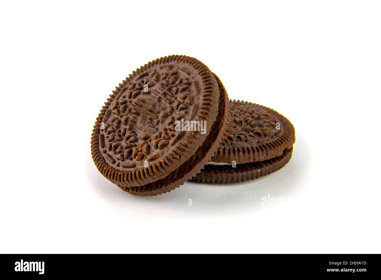 Chocolate chip cookies isolated on white Stock Photo